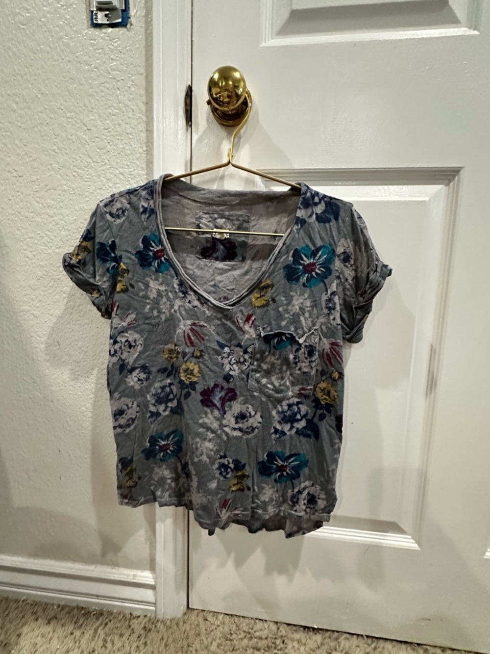T. LA Anthropologie Top. Bohemian, vintage, floral, airy